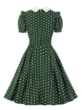 1950s Polka Dot Bowknot Swing Dress