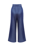 Blue 1940s High Waist Wide Leg Pants