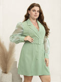 [Plus Size] 1960s Mesh Lapel Suit Dress