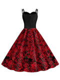 1950s Halloween Suspender Skeleton Skull Dress