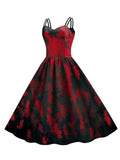 Red 1950s Halloween Spaghetti Strap Dress