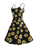 Black Floral Spaghetti Strap Dress