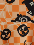 Orange 1950s Plaid Pumpkin Owl Dress