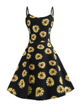 Black Floral Spaghetti Strap Dress