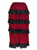 Atomic Striped Victorian Gothic Ruffle Skirt