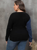 [Plus Size] 1960S V-Neck Cross Sweater With Pearl