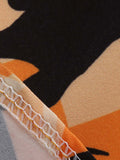 Orange 1950s Plaid Pumpkin Owl Dress
