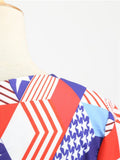 1950s Retro Patchwork Bowknot Swing Dress