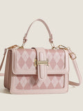 Pink Diamond Contrast Crossbody Small Square Bag