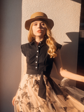 Black 1950s Butterfly Patchwork Vintage Dress