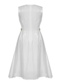 White 1950s Pleated Vintage Dress