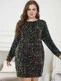 [Plus Size] 1960s Christmas Backless Strappy Beading Dress