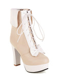 Christmas Pointed Toe Side Zip High Heel Low Boots
