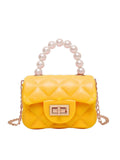 Retro Pearl Argyle Chain Strap Handbag