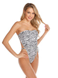 Off-shoulder Zebra One-piece Swimsuit