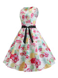 1950s Floral Butterfly Belt Dress