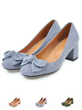 Solid Colored Bow-Knot Wedge Shoes