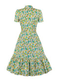 Multi 1950s Bowknot Floral Dress