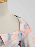 Nude Tie Dye Bow Triangle Dress