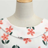 White 1950s Floral Bowknot Swing Dress