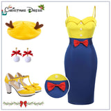 [Pre-Sale] Yellow & Blue 1960s Bow Strap Pencil Dress
