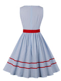Green 1950s Sleeveless Belt Dress