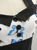 White Halter Butterfly Swing Dress