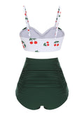 2PCS 1950s Cherry Halter Bikini Set