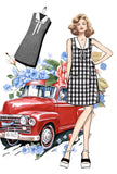 1960s Acetate Gingham Plaid Shift Dress
