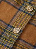 Coffee 1950s Plaid Belt Swing Dress