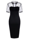Black 1960s Illusion Bodycon Dress