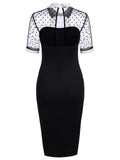 Black 1960s Illusion Bodycon Dress