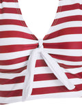 1950s Retro Strap Stripes Criss?Cross Bikini