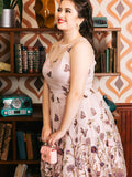 Purple 1950s Butterfly Lace Swing Dress