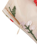 1950s Embroidered Floral V-Neck Swing Dress