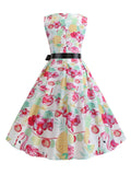 1950s Floral Butterfly Belt Dress