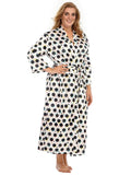 [Plus Size] 1930s V-Neck Polka Dots Pajama Robe