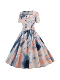 Nude Tie Dye Bow Triangle Dress
