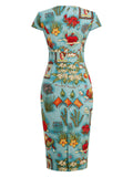 1960s Comics Vintage Pencil Dress