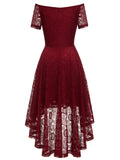 1950s Off-shoulder Floral Lace Dress