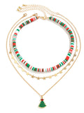 Christmas Tree Polymer Clay Necklace Set