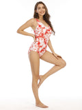 Red Tie-dye Spaghetti Strap Swimsuit