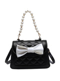 Retro Bowknot Pearl Solid Shoulder Bag