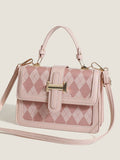 Pink Diamond Contrast Crossbody Small Square Bag