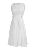 White 1950s Pleated Vintage Dress