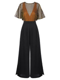 Black 1950s Lace Polka Dot Jumpsuit