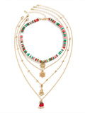 Vintage Christmas Layer Necklace Set