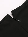 [US Warehouse] Black 1960s Button Slit Bodycon Dress