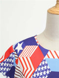 1950s Retro Patchwork Bowknot Swing Dress