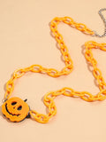 Retro Halloween Pumpkin Drop Necklace